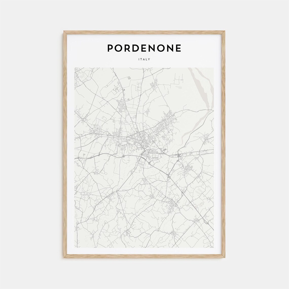 Pordenone Italy Minimalist Black and White City Map Art Poster