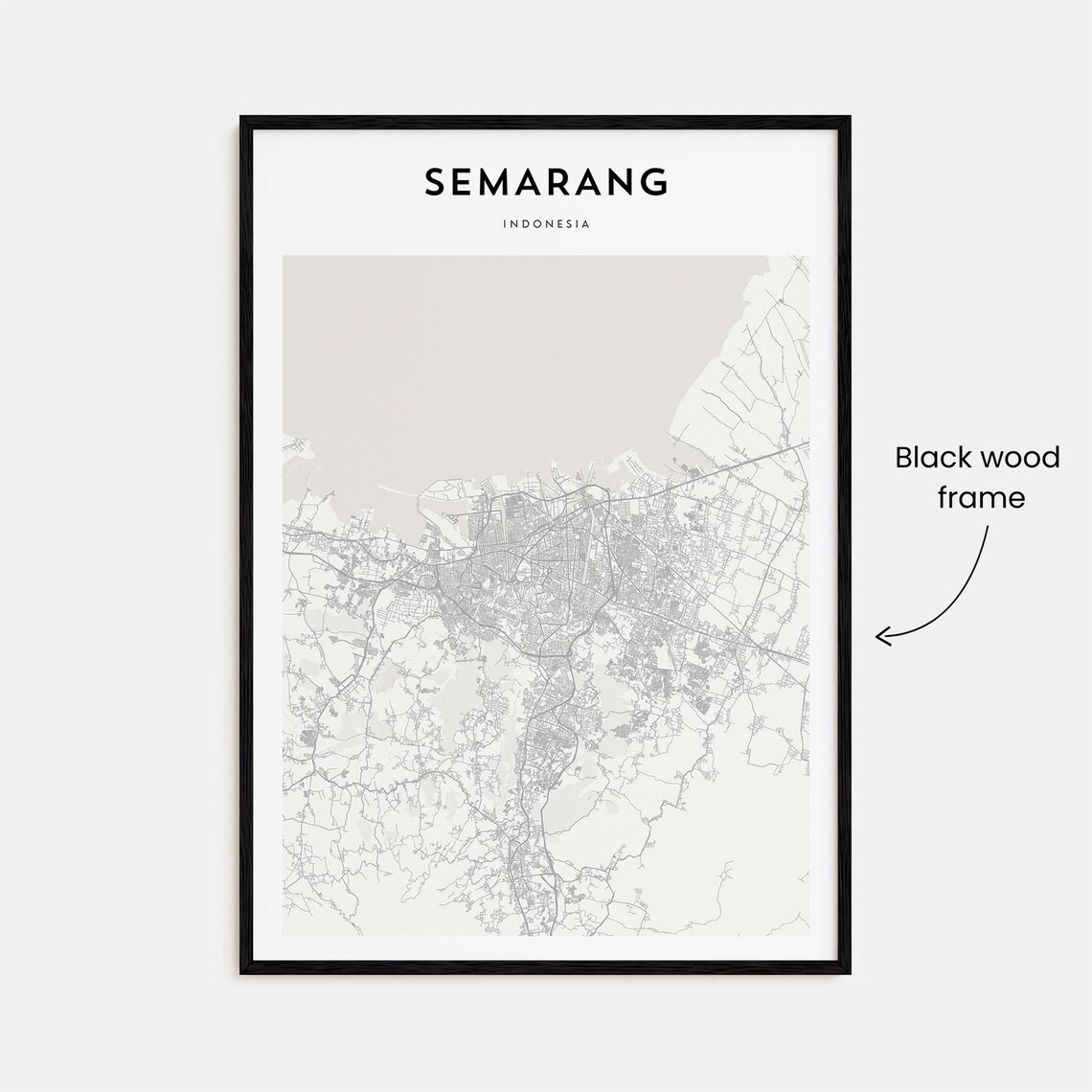 Semarang Indonesia Minimalist Coastal City Map Travel Poster - Image 3