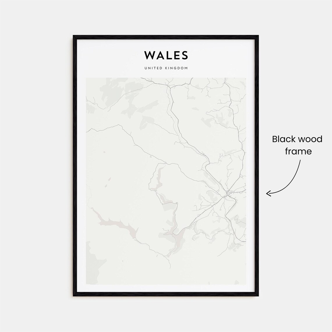 Wales United Kingdom Elegant Minimalist Regional Map Art Poster - Image 3