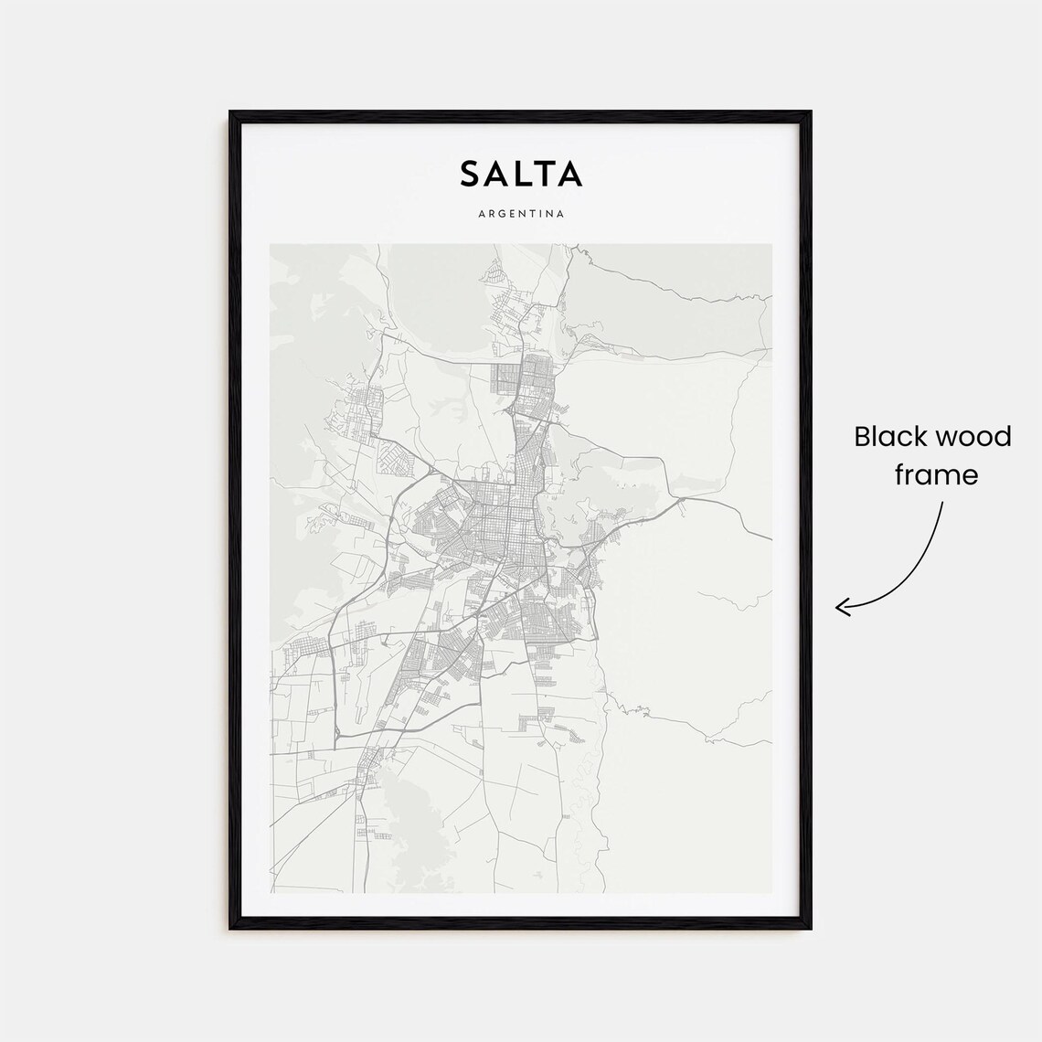 Salta Argentina Modern Minimalist City Street Map Travel Poster - Image 3