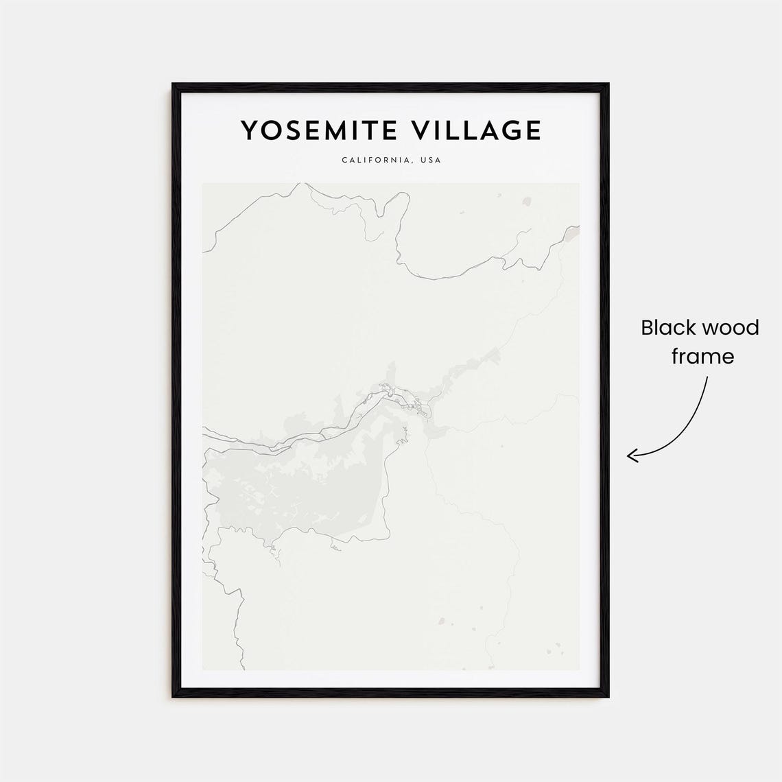 Yosemite Village California Minimal National Park Map Poster - Image 3