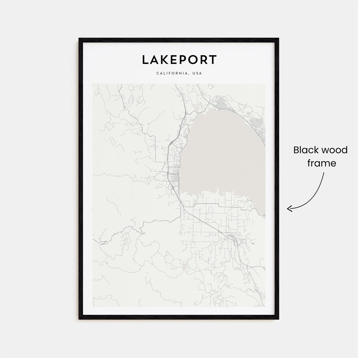 Lakeport California Clear Lake Waterfront Minimalist City Map Poster - Image 3