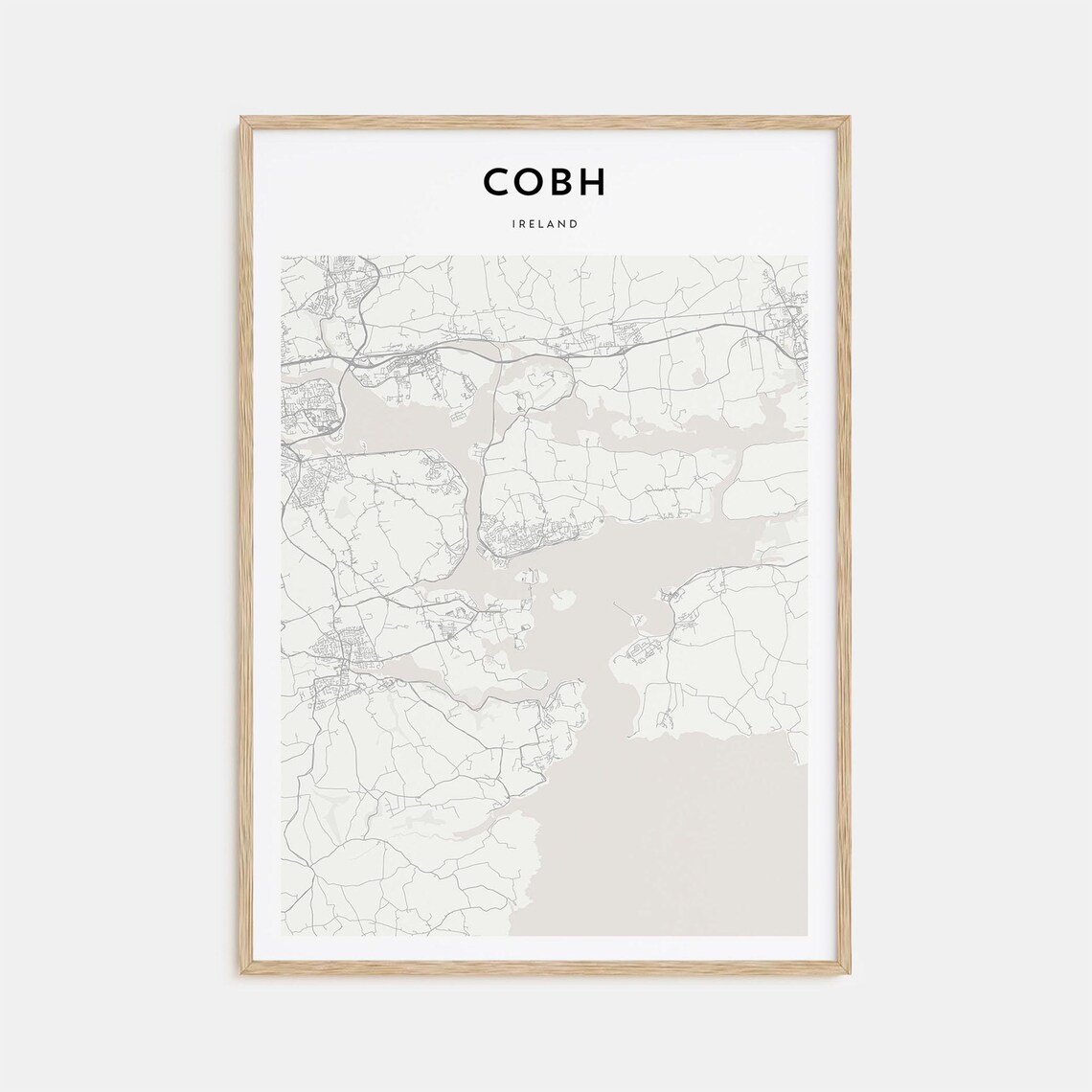 Cobh Ireland Minimalist Black White City Map Home Decor Poster