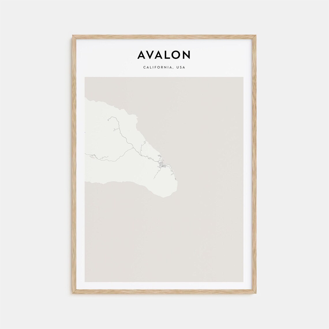 Avalon California Minimalist Line Map City Street Art Poster