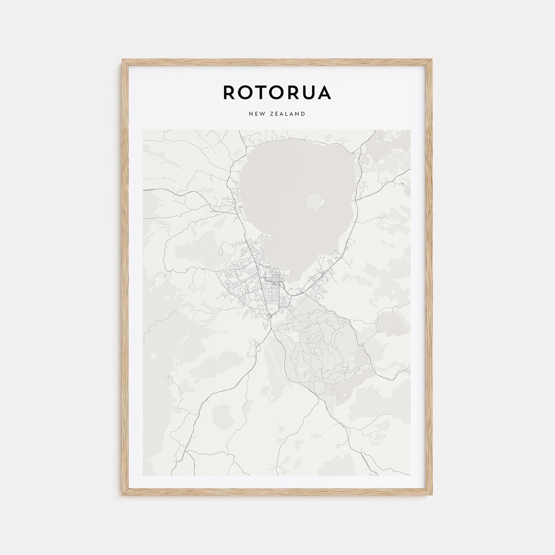 Rotorua New Zealand Lakeside Minimalist City Map Travel Poster