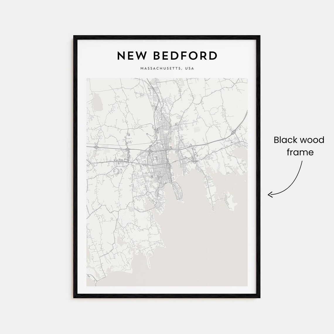 New Bedford Massachusetts Minimalist Street Map Whaling Port Poster - Image 3