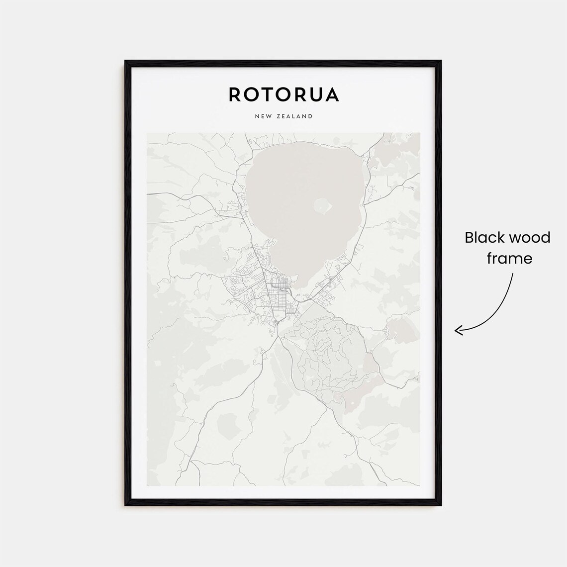 Rotorua New Zealand Lakeside Minimalist City Map Travel Poster - Image 3