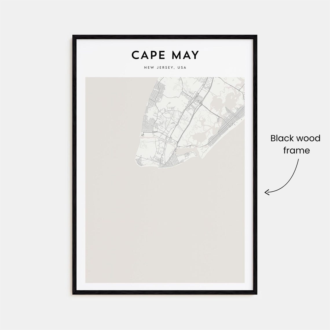 Cape May New Jersey Victorian Beach Town Minimalist Map Decor Poster - Image 3
