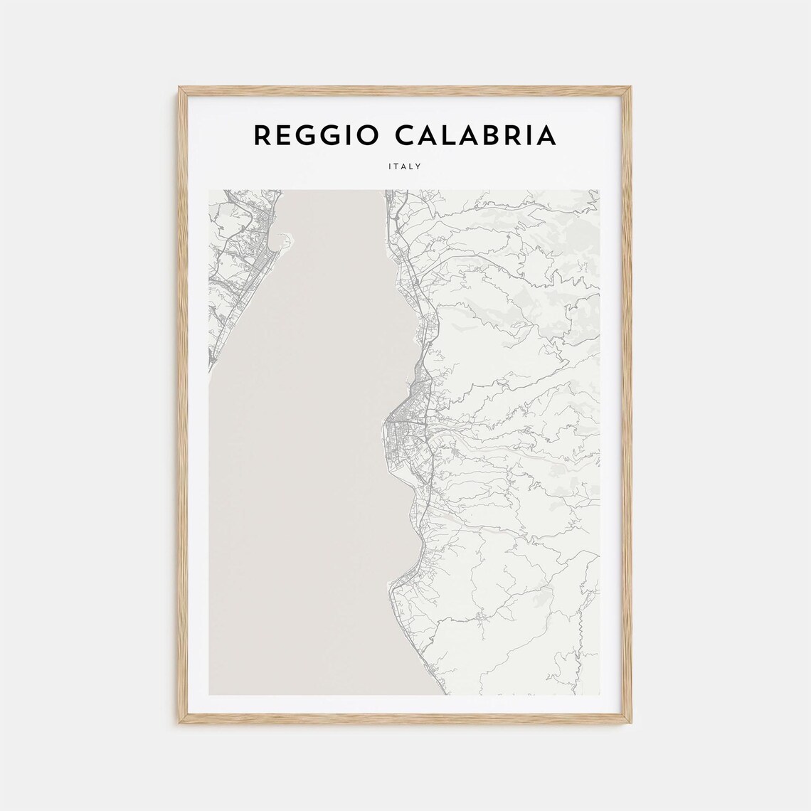 Reggio Calabria Italy Modern Minimalist City Map Travel Poster