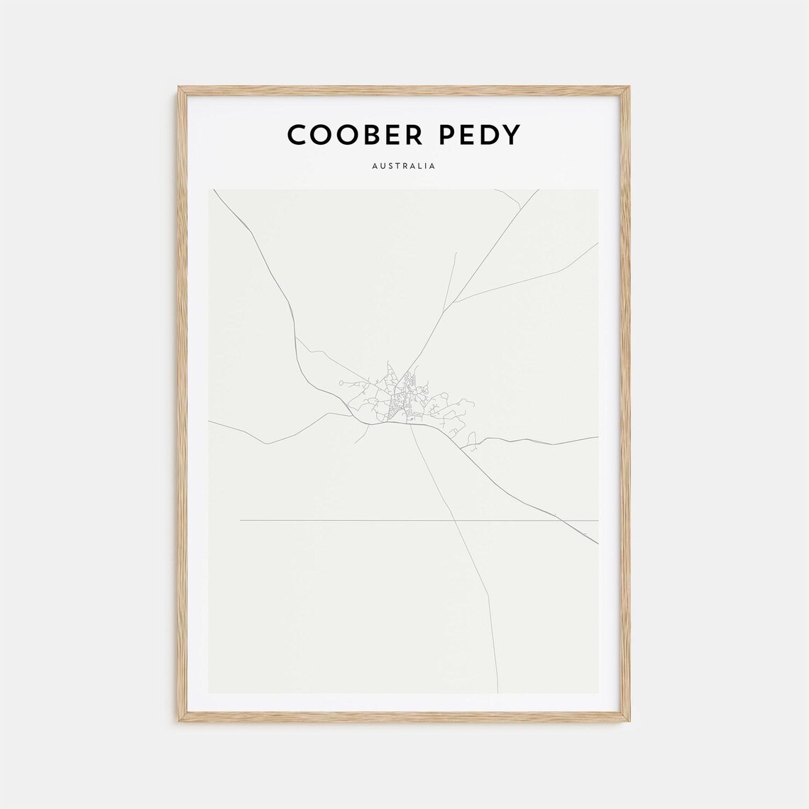 Coober Pedy Australia Minimalist City Street Map Travel Art Print