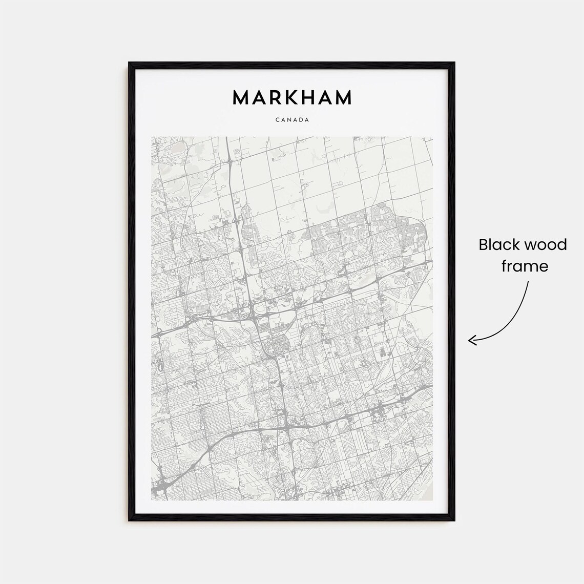Modern Minimalist Markham Ontario Canada City Street Map Poster - Image 3