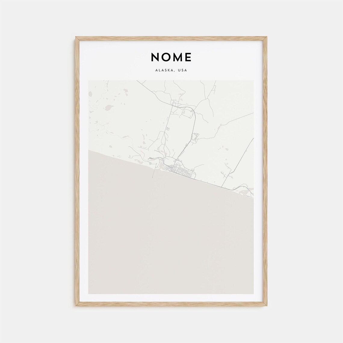 Nome Alaska USA Minimalist Street Map Arctic Frontier Travel Poster