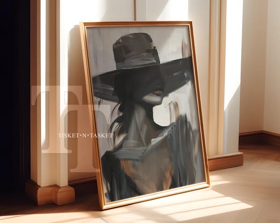 Neutral High Fashion Painting Of A Woman Wearing Wall Art