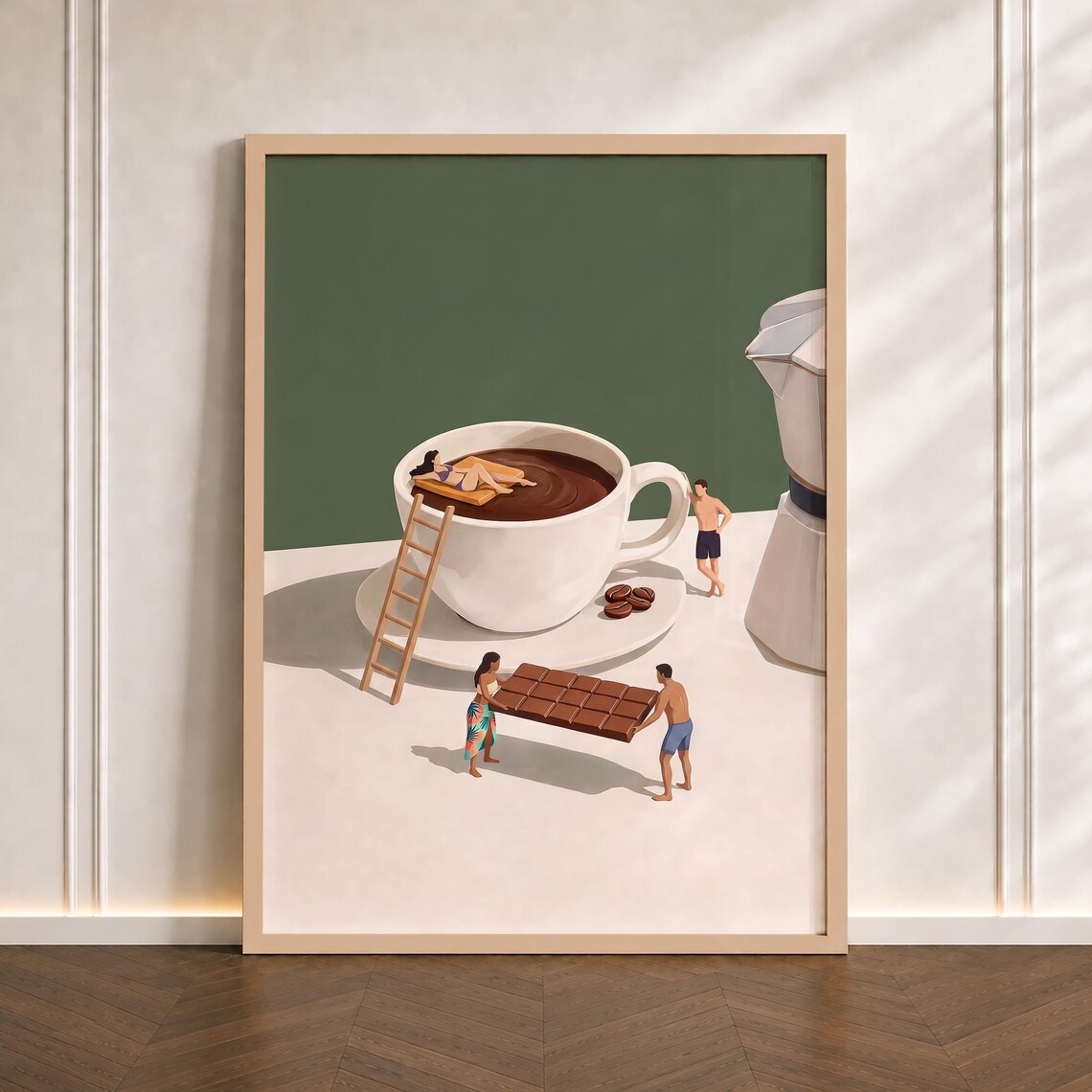 Coffee Adventures Art Print, Modern Kitchen Poster