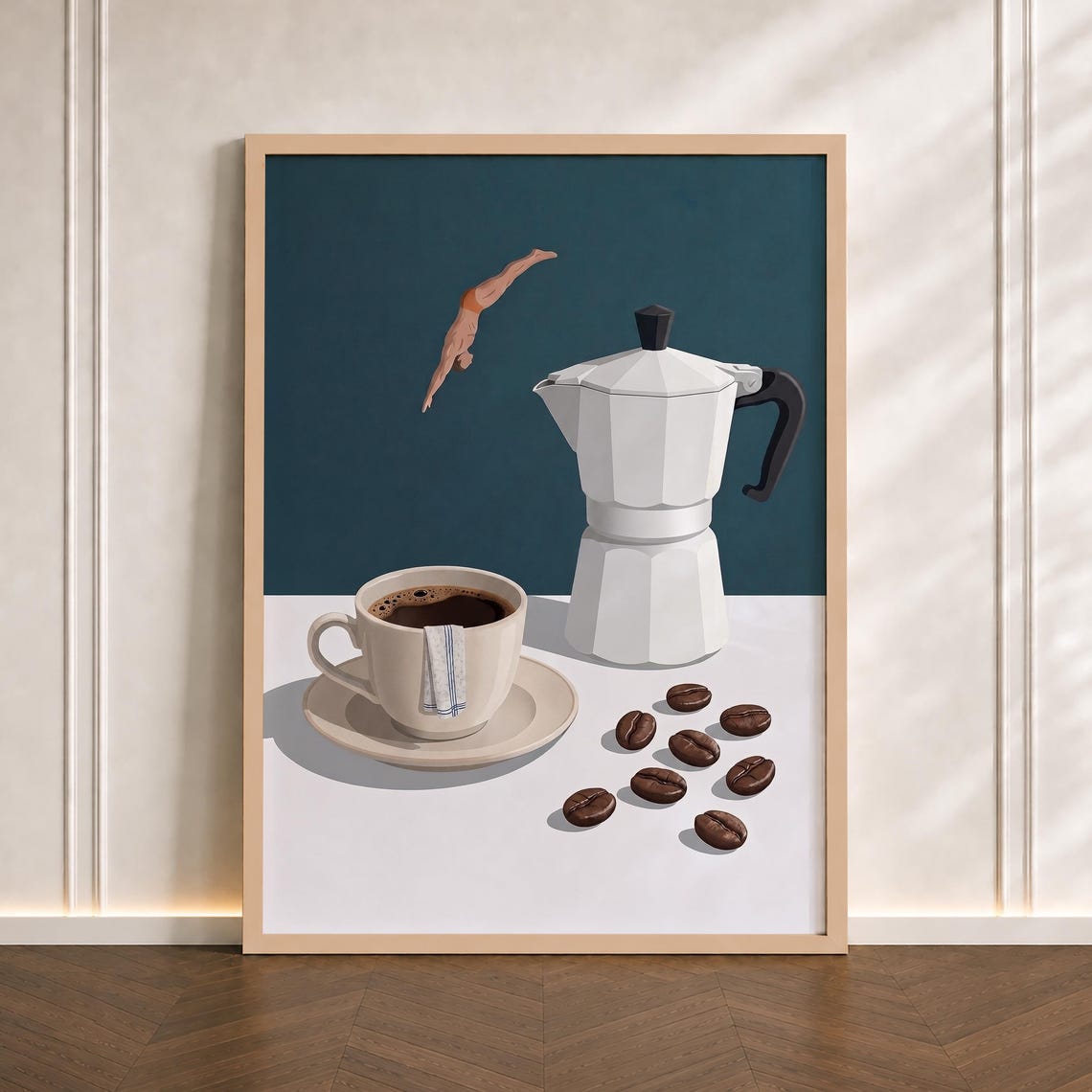Coffee Lover Print Diver Poster Good Morning Espresso Trendy Kitchen Wall Art Optional Frame