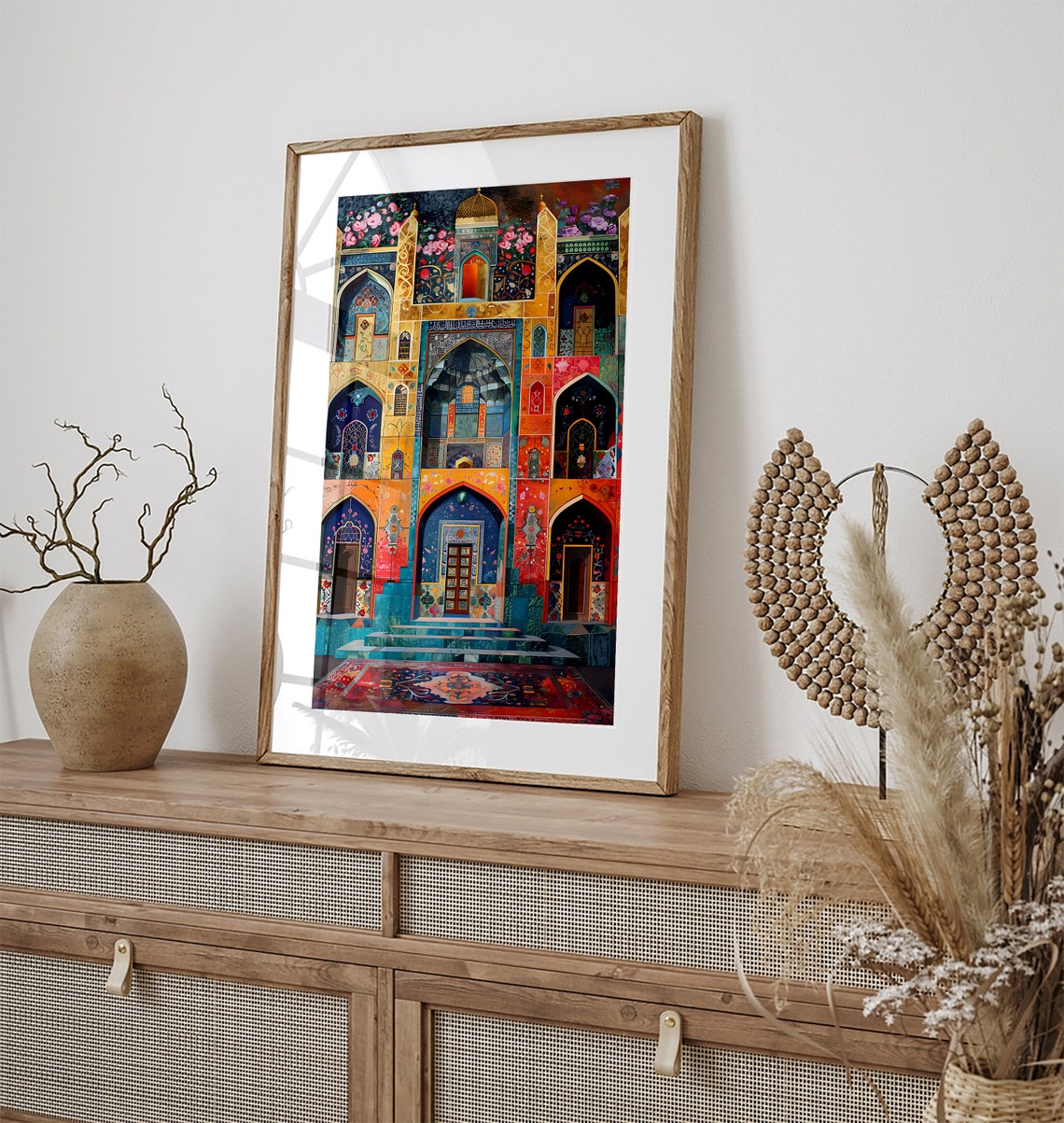 Colorful Persian Mosaic Tilework Monument Archway Architecture Poster - Image 2