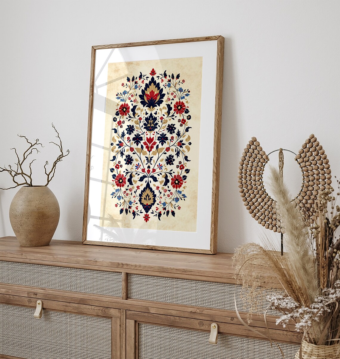 Vintage Indian Floral Palace Motifs Art Print - Image 3