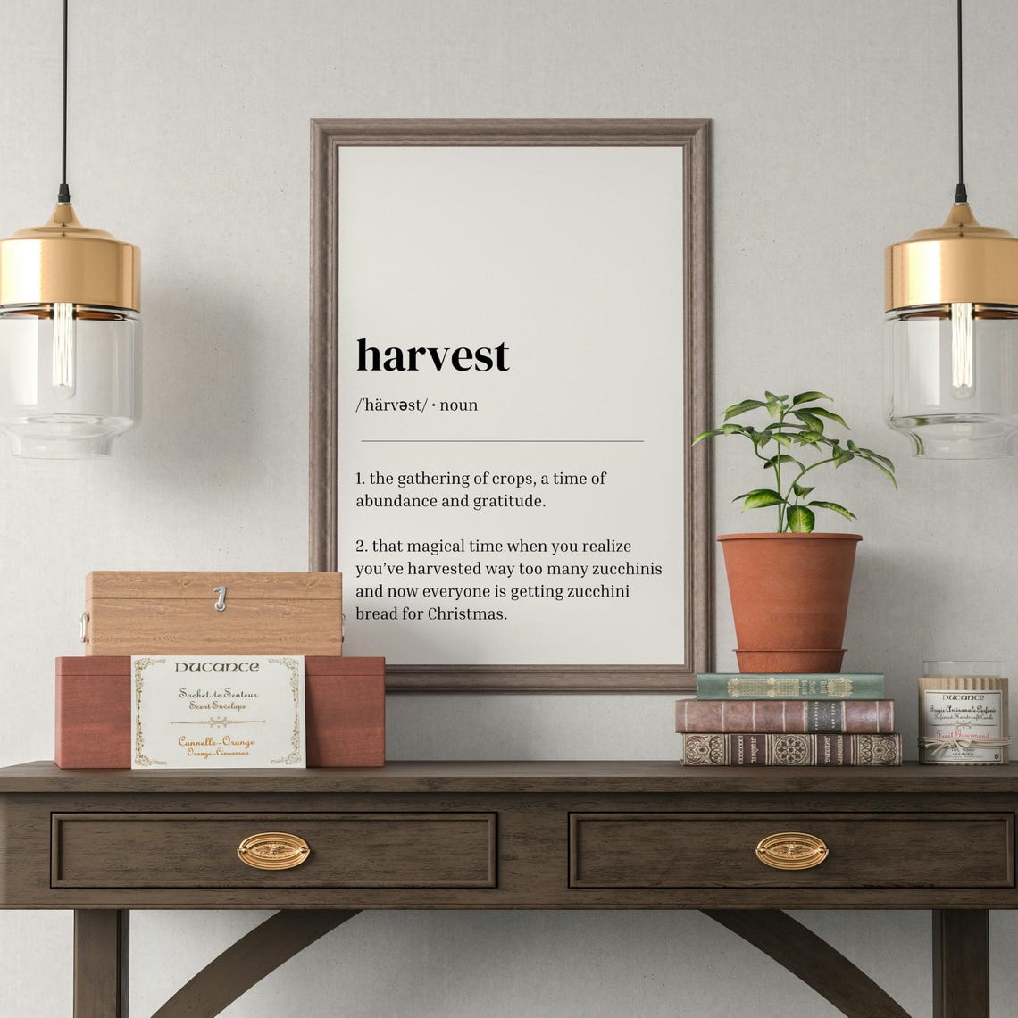 Harvest Definition Minimalist Fall Zucchini Funny Dictionary Poster - Image 2