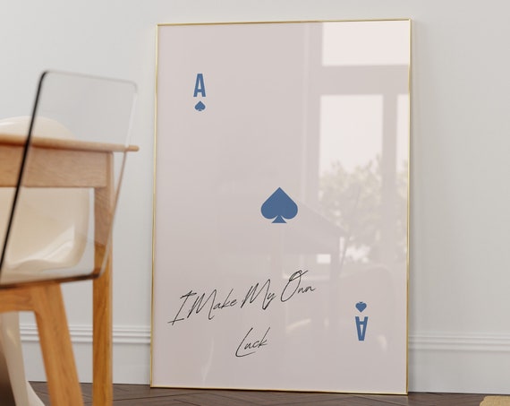 Ace Of Spades Posterlucky Girl Syndrome Decortrendy Wall Artlucky Girl Quote Printretro Card Posterspreppy Lucky Girl Postersdorm Art