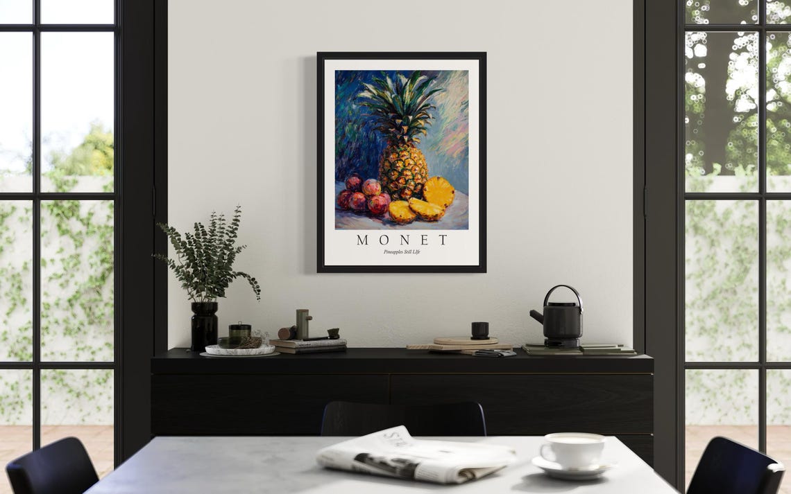 Pineapples Monet Still Life Art Print - Image 2