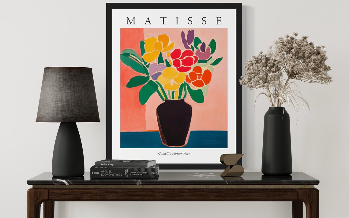 Matisse Style Camellia Flower Vase Lively Fauvist Still Life Poster - Image 3