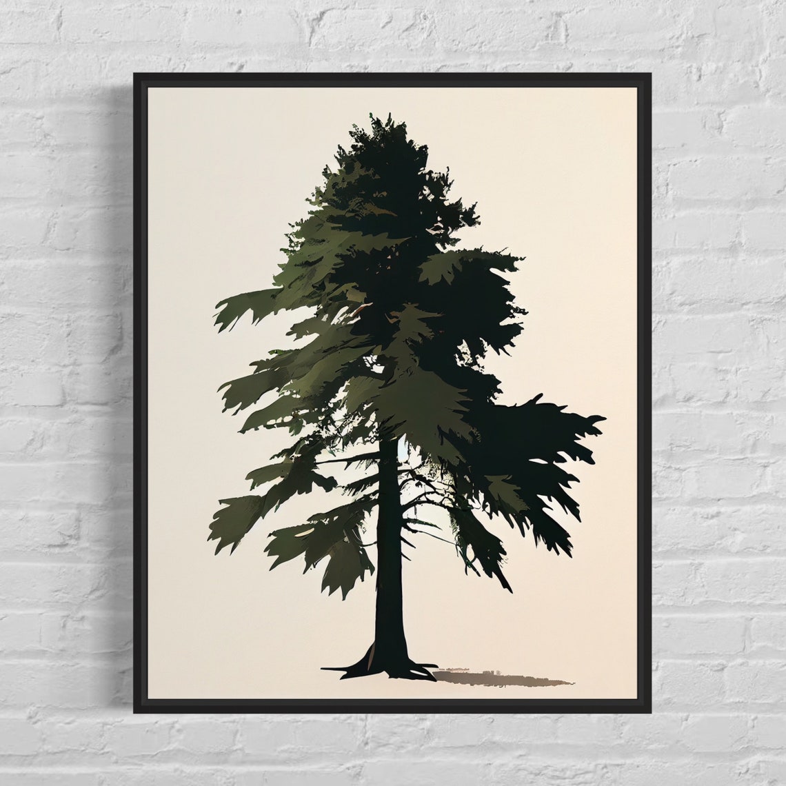 Coast Redwood Tree Minimalist Botanical Silhouette Art Poster