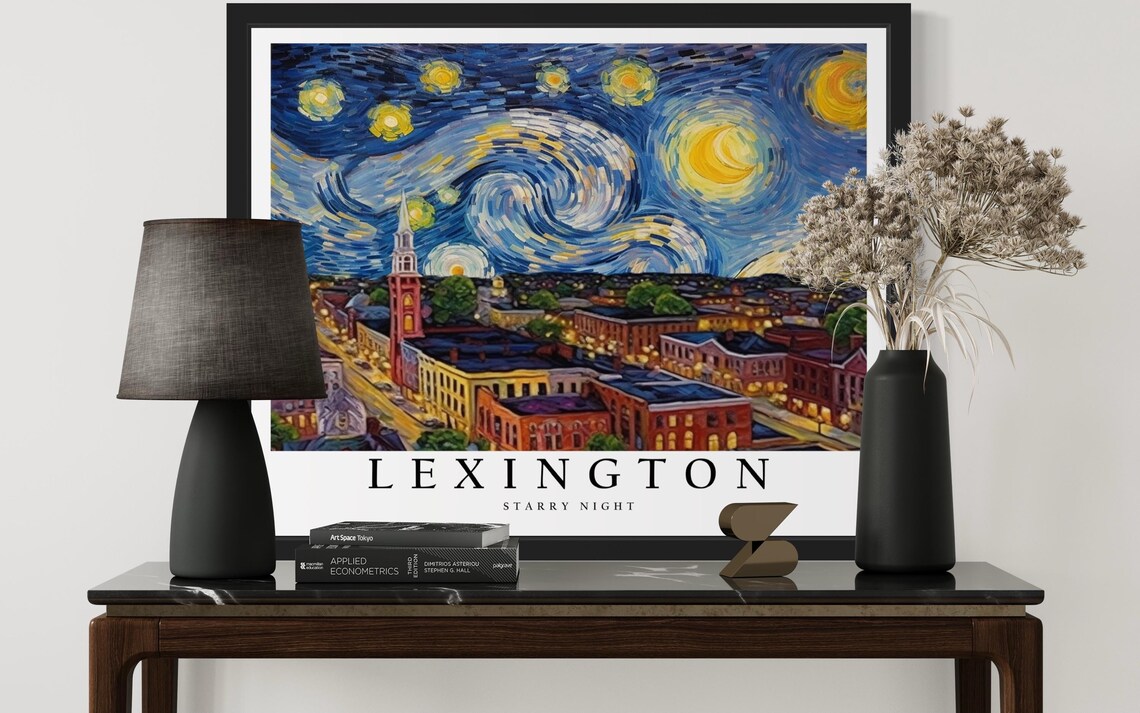 Lexington Kentucky Starry Night, Van Gogh-Inspired Art Print - Image 4
