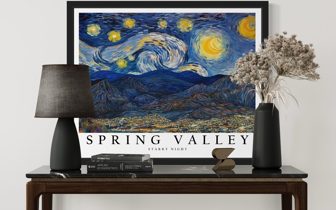 Spring Valley Nevada Starry Night Poster Print - Image 3