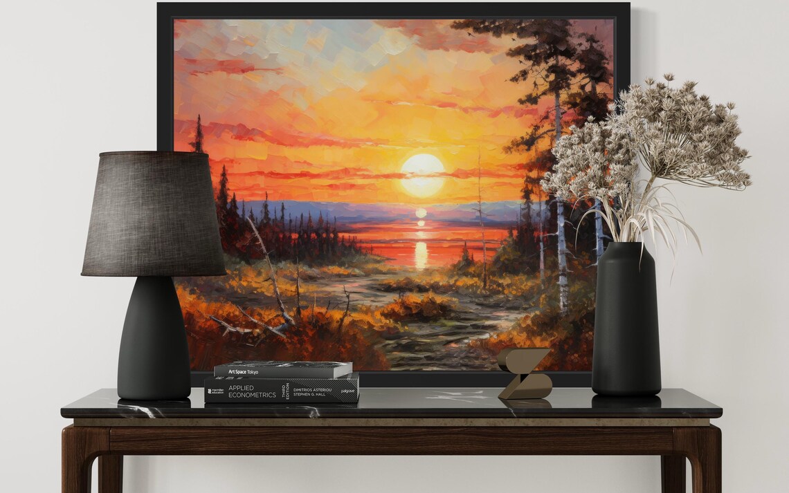 Forest Sunset Abstract Art Print - Image 3