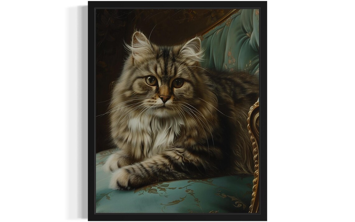 Siberian Cat Art Print, Original Paint Artwork
