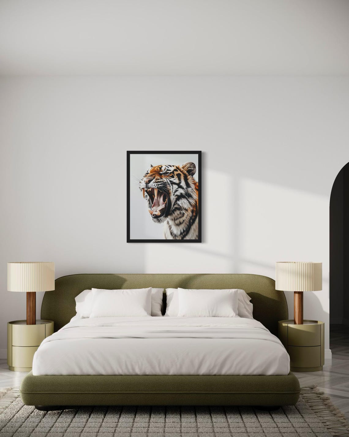Roaring Tiger Close-Up with Bared Fangs Wildlife Photo Art Poster - Image 3