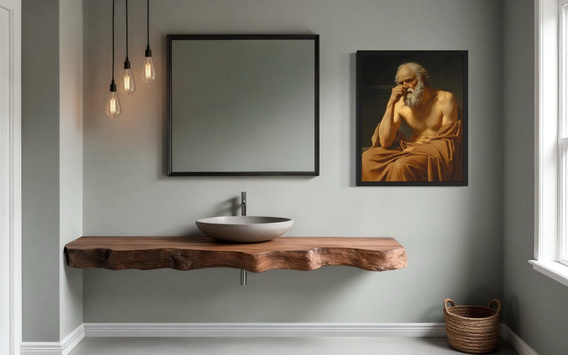 Socrates Hold Nose Bathroom Wall Art - Image 4