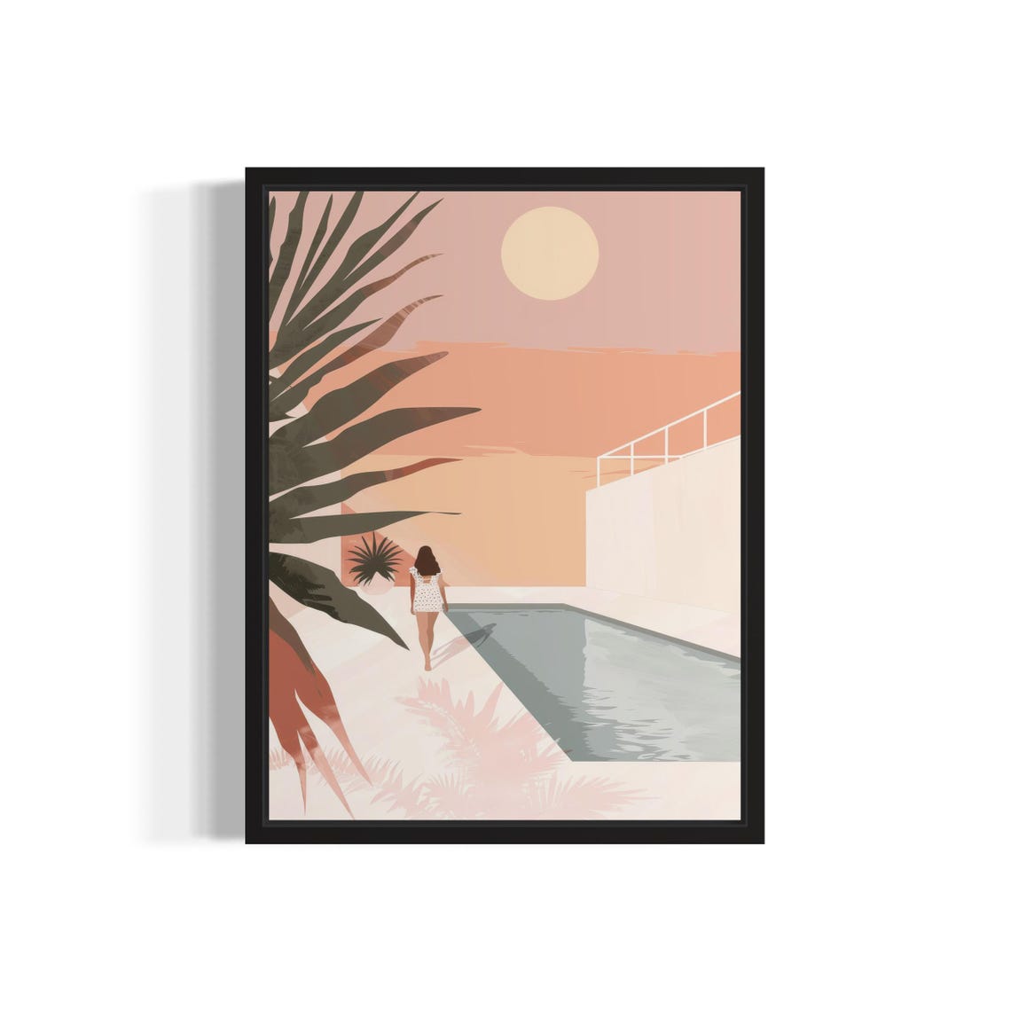 Female By Pool Boho Art Print