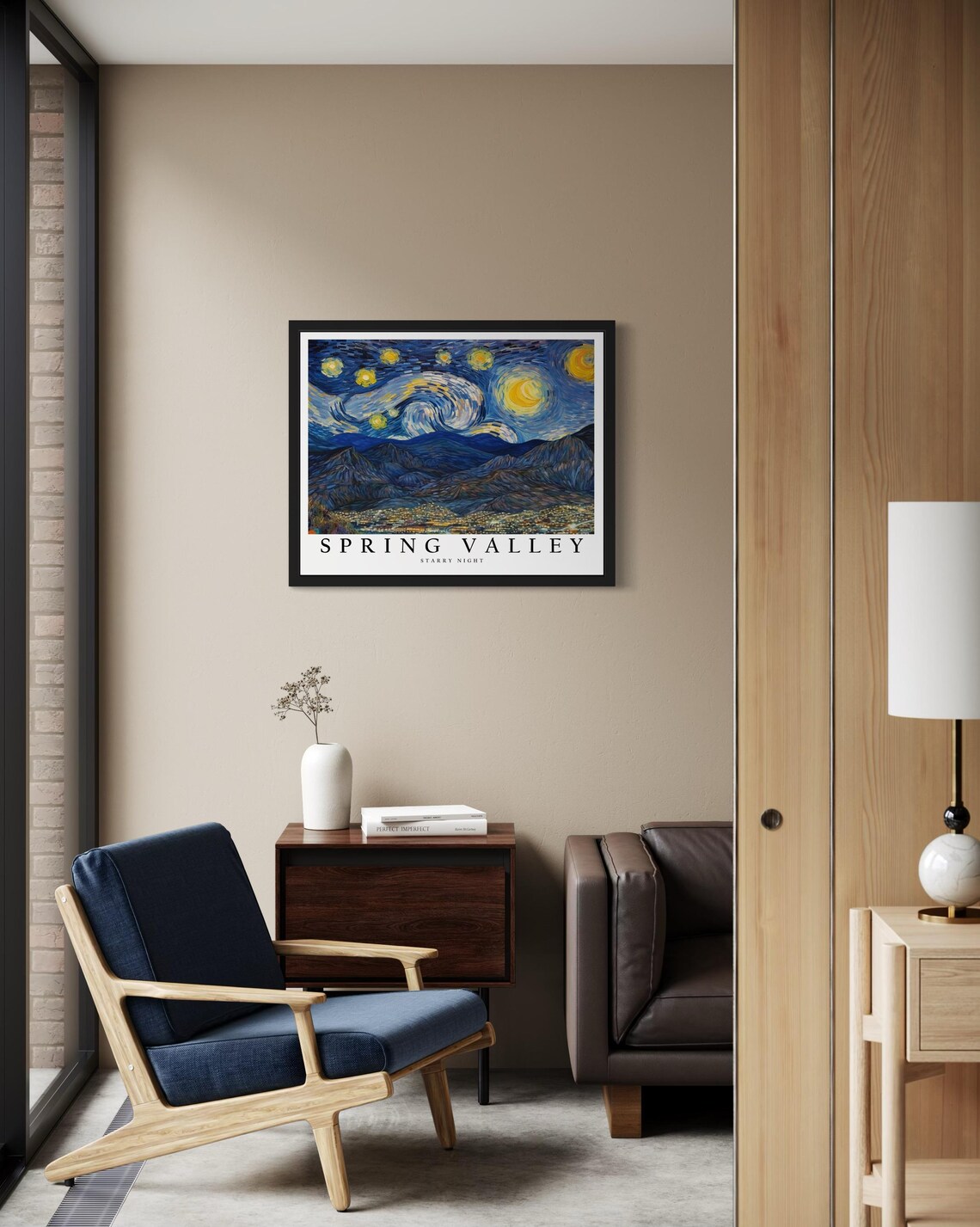 Spring Valley Nevada Starry Night Poster Print - Image 2