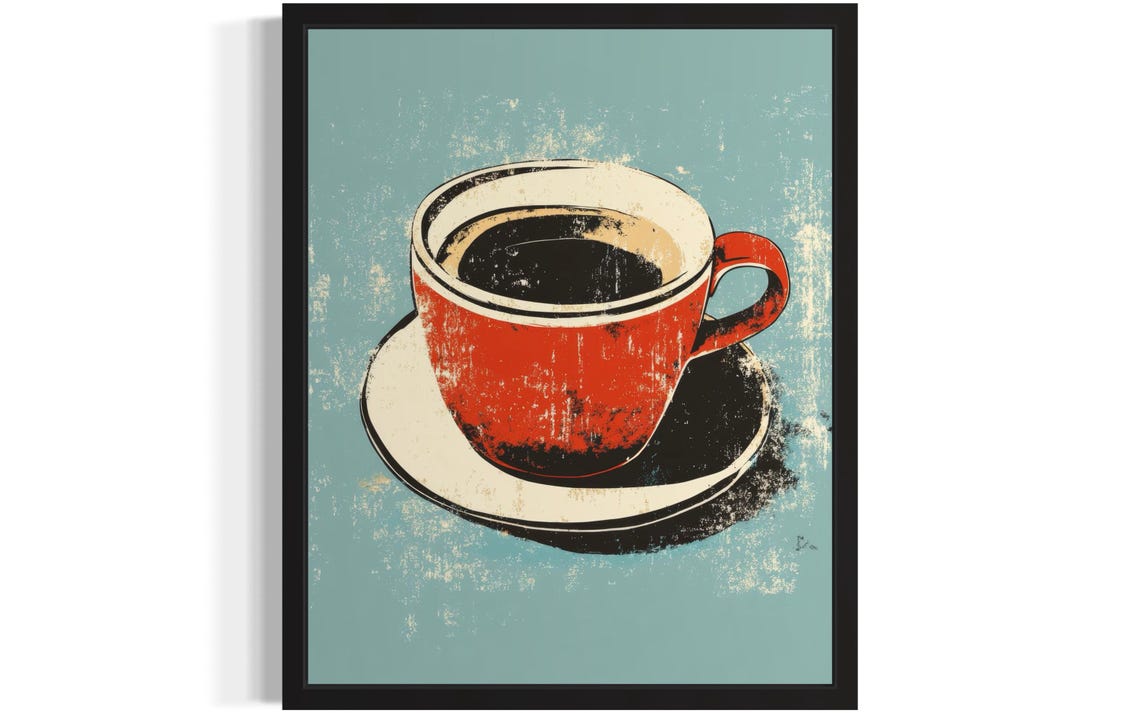 Coffee Cup Pop Art Poster Print