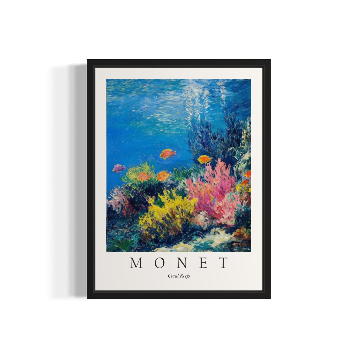 Monet Coral Reefs Underwater Scene Colorful Tropical Fish Poster