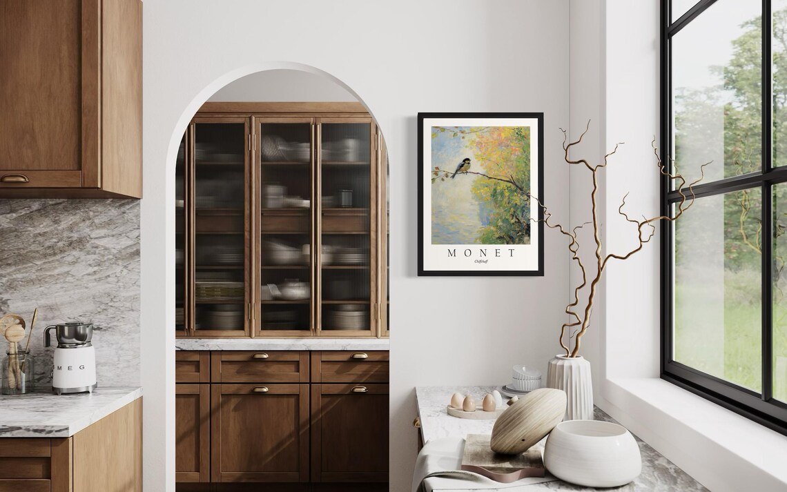Chiffchaff Bird, Monet-Inspired Art Print - Image 4