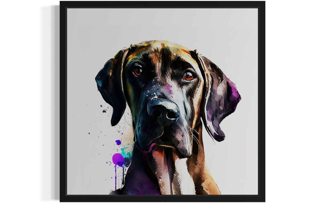 Sloughi Desert Hound Watercolor Portrait Sleek Breed Art Poster