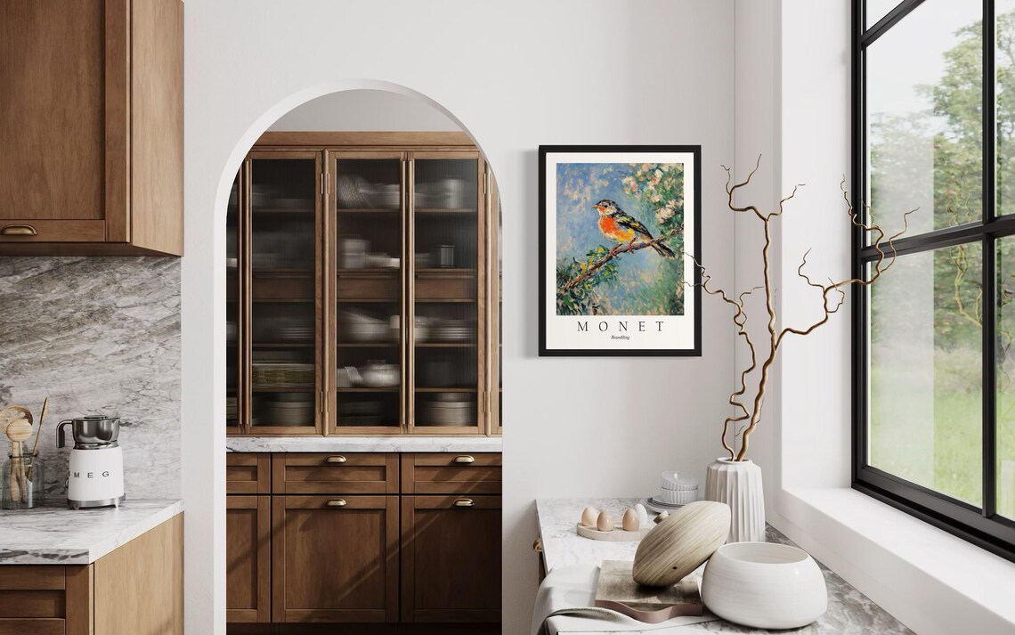 Brambling Bird, Monet-Inspired Art Print - Image 2