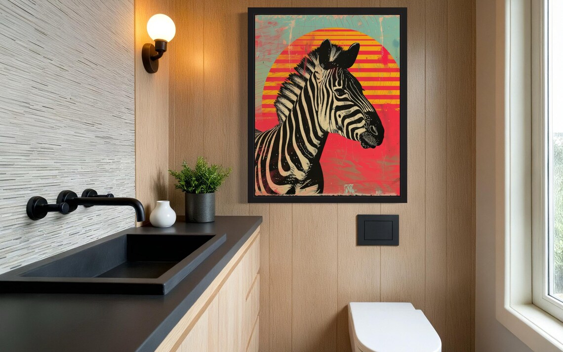 Africa Zebra Art Print, Wildlife Poster - Image 4