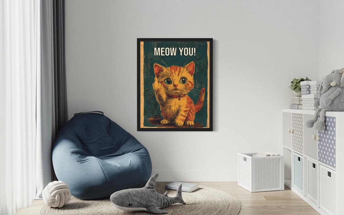 Funny Cat Poster, Cat Wall Art - Image 3