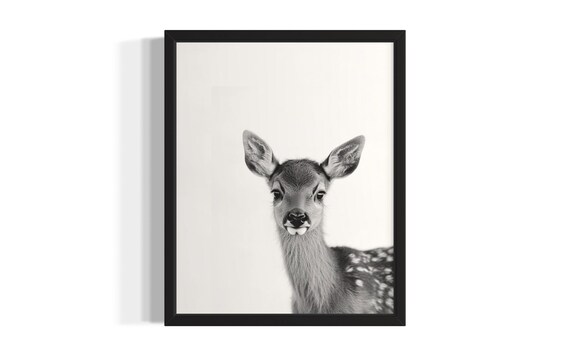 Elk Animal Black And White Poster Art Print Living Room Wall Original Paint Artwork Decor