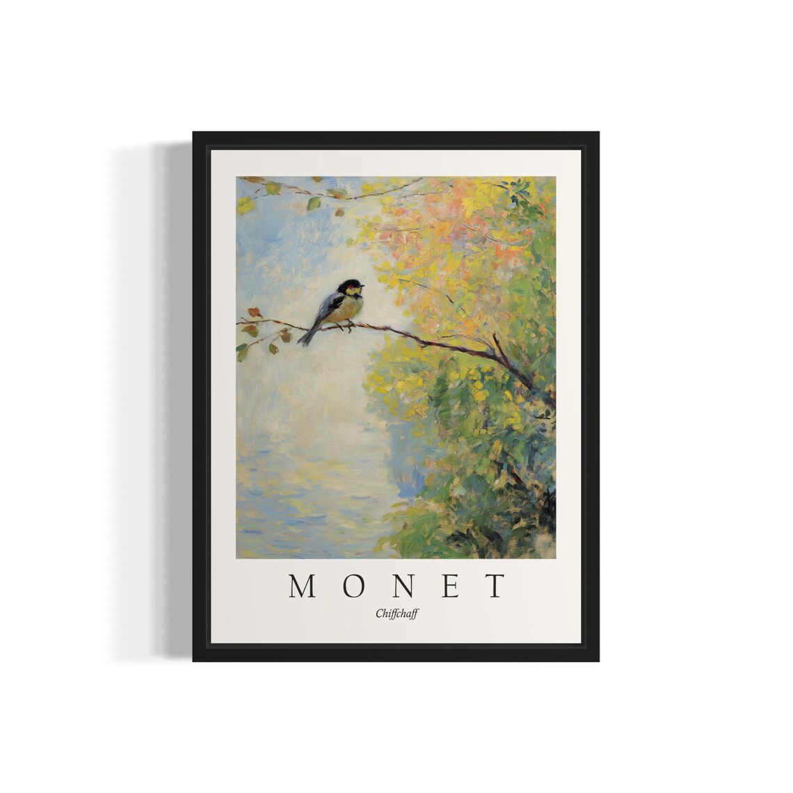 Chiffchaff Bird, Monet-Inspired Art Print
