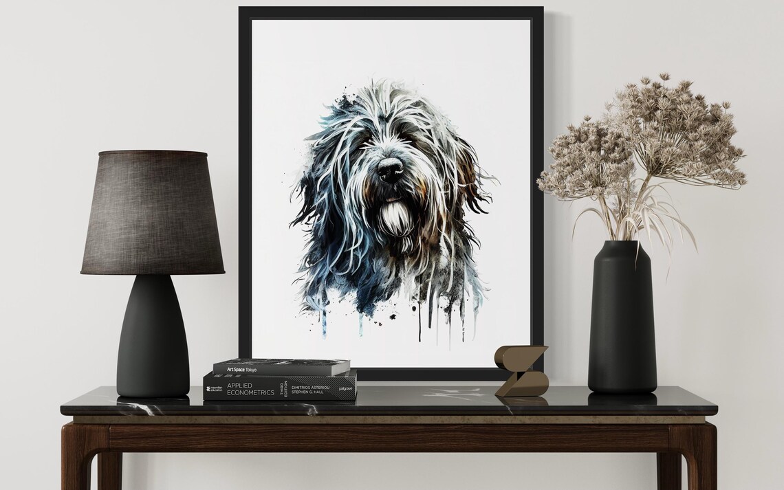Bergamasco Sheepdog Unique Matted Coat Watercolor Portrait Dog Poster - Image 4