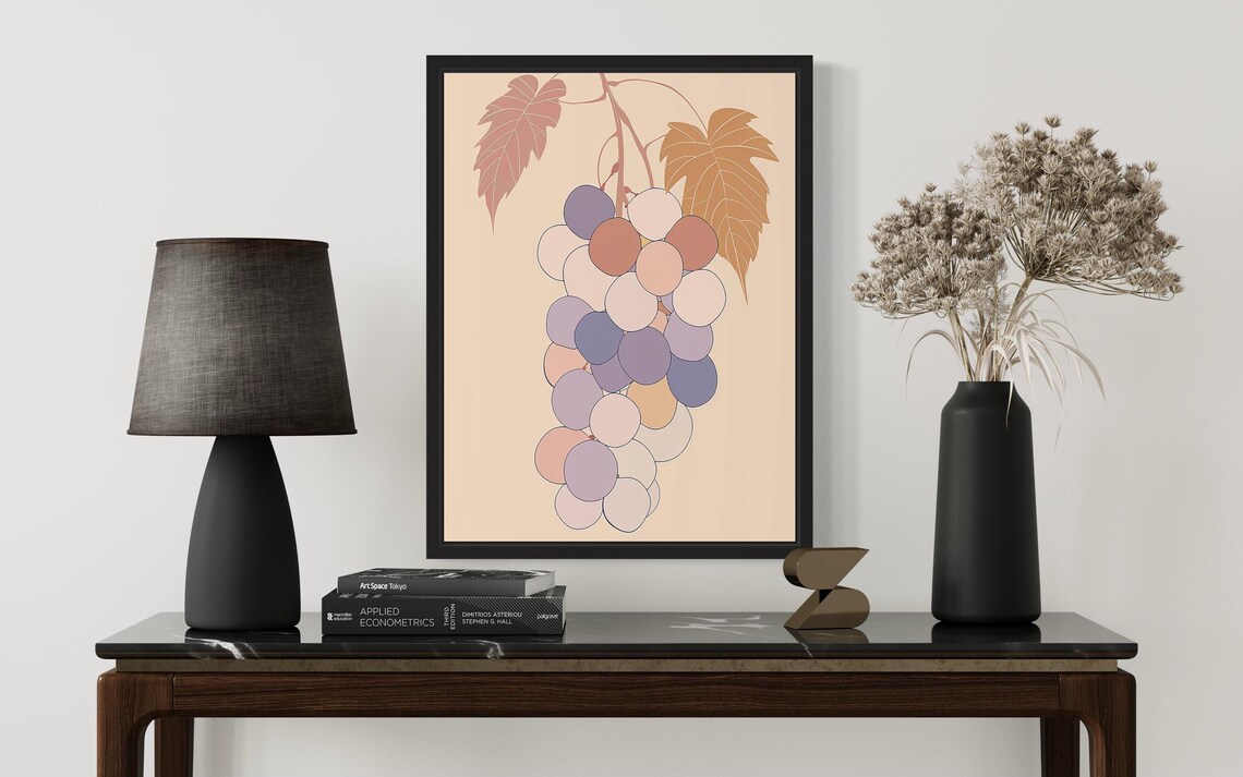 Grapes Food Art Poster Print, Original Paint Artwork - Image 3