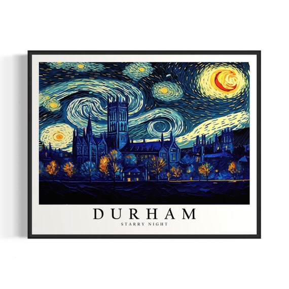 Durham Starry Night Art Print Van Gogh Durham Poster Wall Art Original Durham Painting Decor