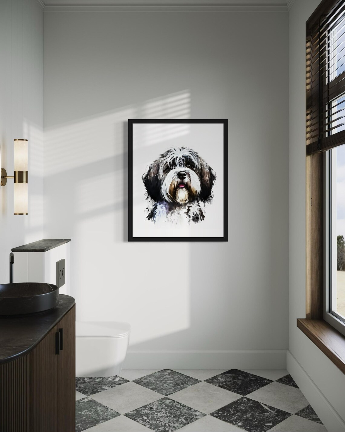 Tibetan Terrier Watercolor Portrait Fluffy Breed Pup Art Poster - Image 4