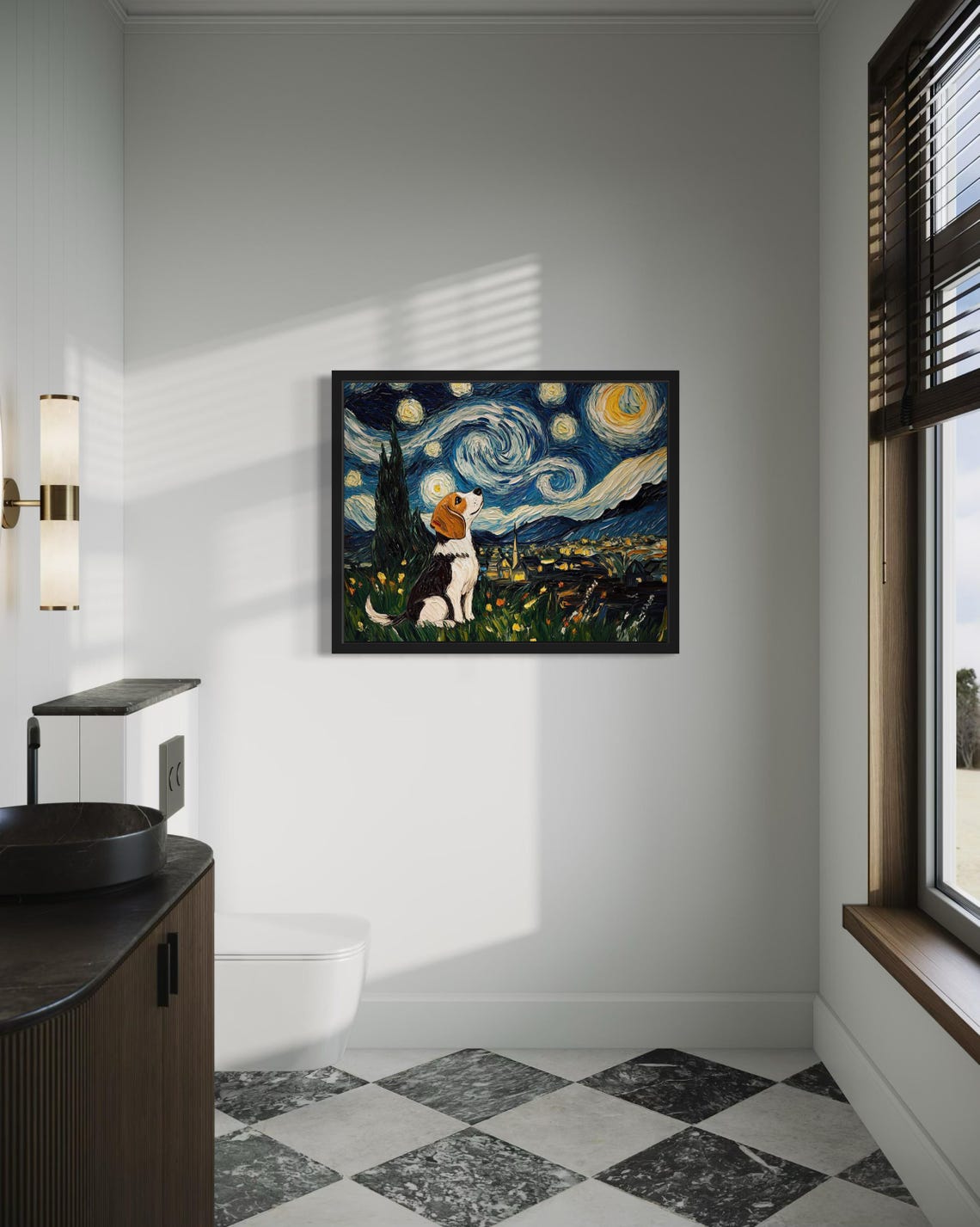 Beagle Dog Starry Night Art Print - Image 4