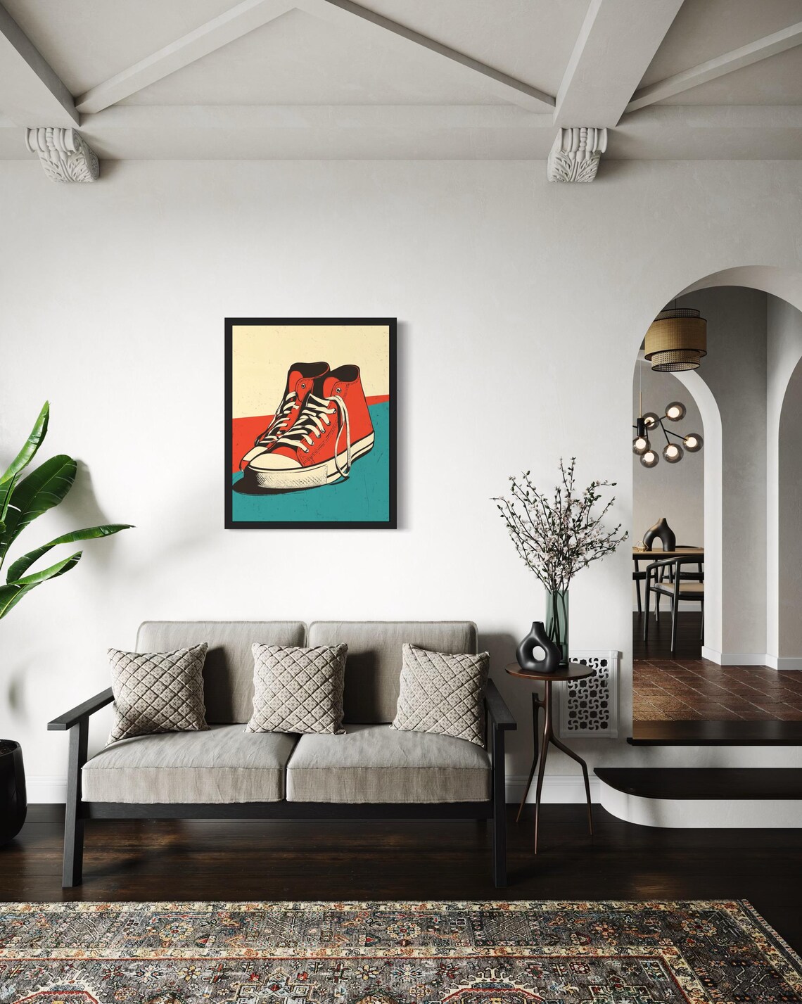 Sneakers Pop Art Print, Original Paint Artwork - Image 2