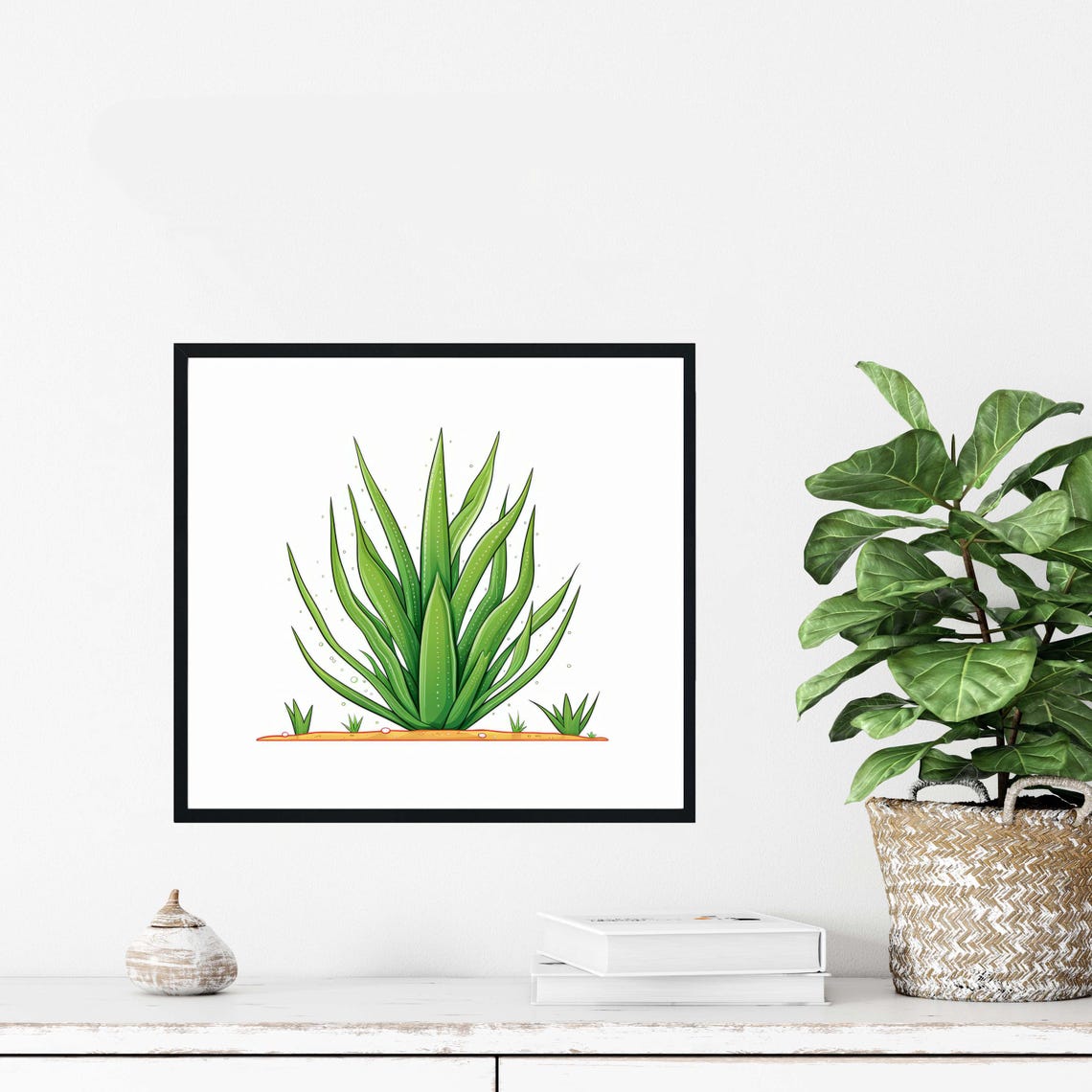 Aloe Vera Plant Succulent Botanical Illustration Artwork Poster - Image 4